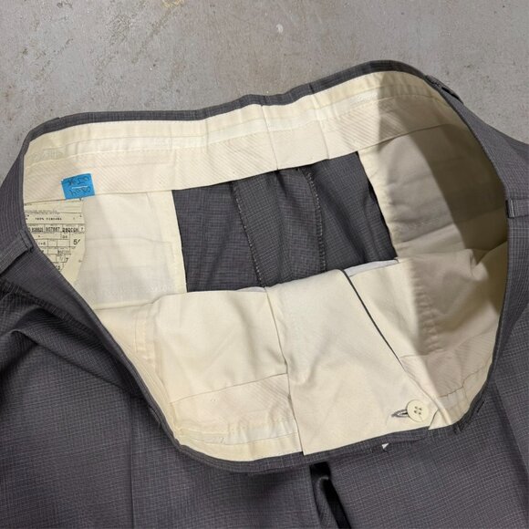 Ermenegildo Zegna Dress Pants Micro-Check Wool Trousers Grey 40x33 - Picture 3 of 10